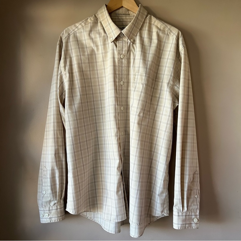 Classic Cream Eddie Bauer Plaid Button Up